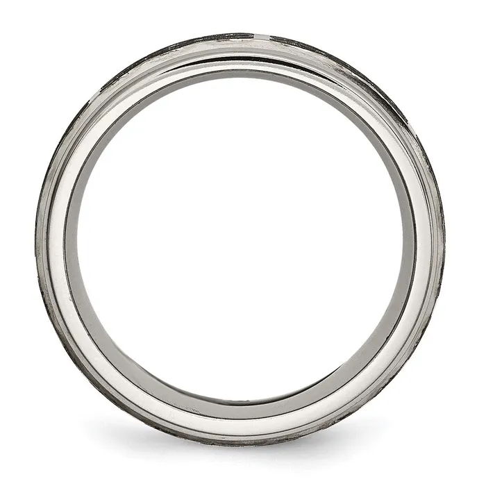 Titanium Brushed Polished Celtic Laser Design 8mm Ridged Edge Band TreasureFineJewelers Rings
