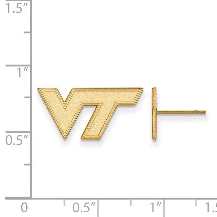 TreasureFineJewelers Earrings 14k Gold Virginia Tech VT Extra Small Post Earrings