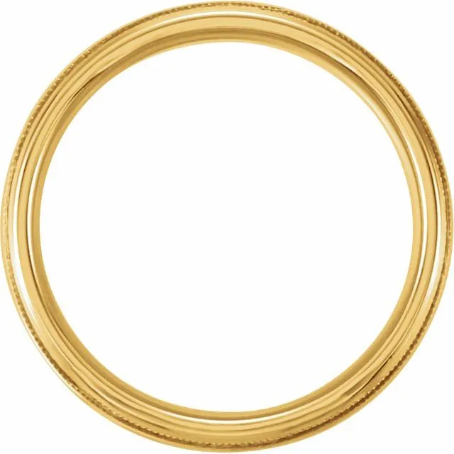 TreasureFineJewelers Rings 14K Yellow Gold 5 mm Half Round ComfortFit Band With Milgrain