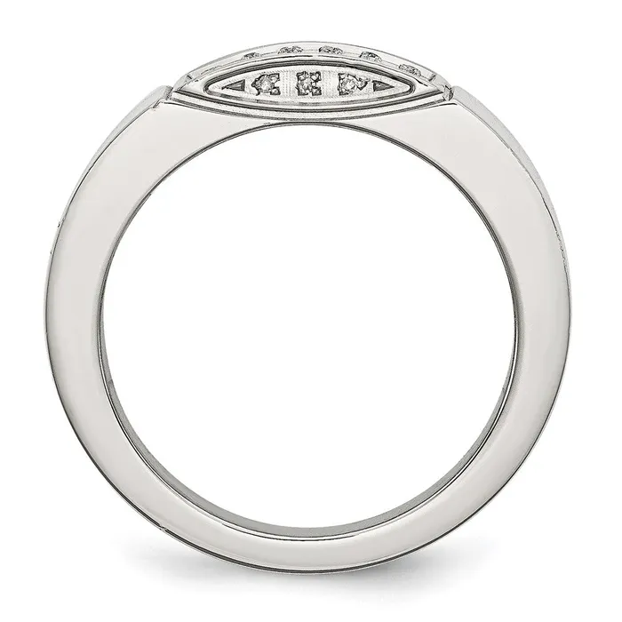 TreasureFineJewelers Rings Stainless Steel Polished 110ct Diamond 95mm Band