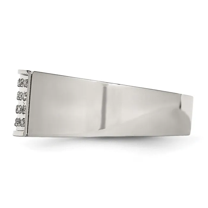 TreasureFineJewelers Rings Stainless Steel Polished 110ct Diamond 95mm Band