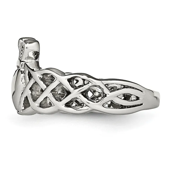TreasureFineJewelers Rings Stainless Steel Polished Claddagh Ring