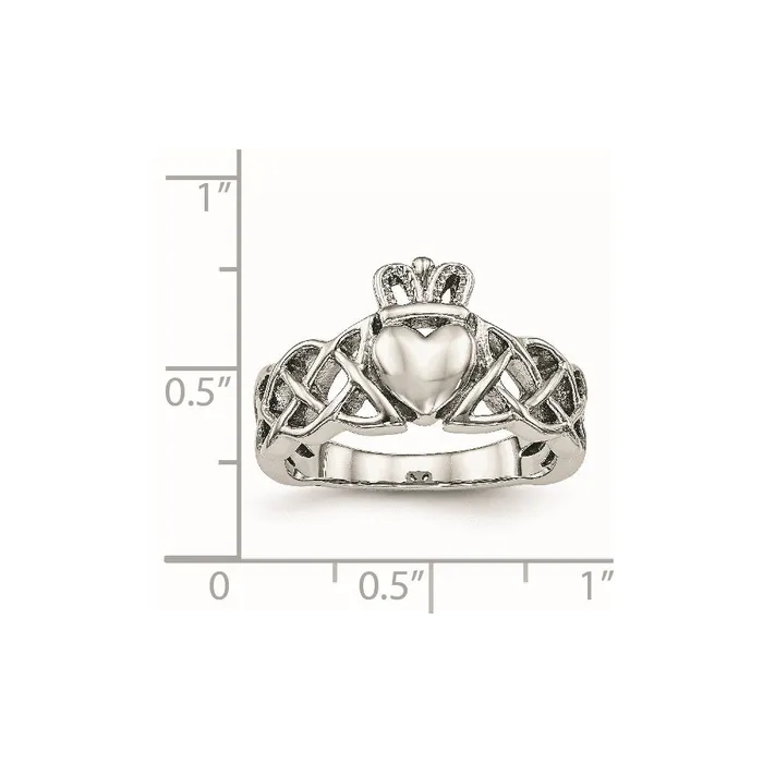 TreasureFineJewelers Rings Stainless Steel Polished Claddagh Ring