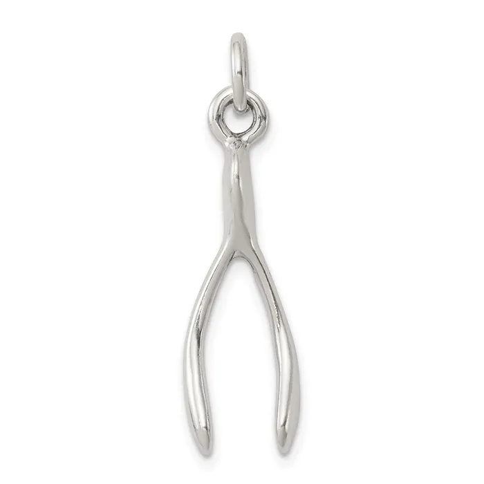 TreasureFineJewelers Rings Sterling Silver Antiqued Wish Bone Charm