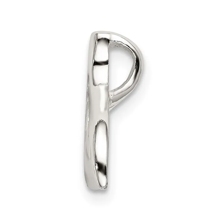 TreasureFineJewelers Rings Sterling Silver Polished Filigree Whale Tail Chain Slide