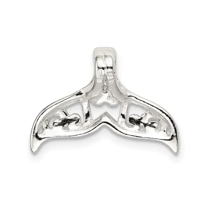 TreasureFineJewelers Rings Sterling Silver Polished Filigree Whale Tail Chain Slide
