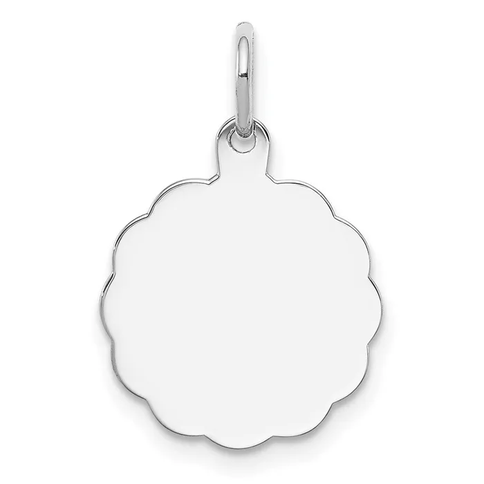 TreasureFineJewelers Rings Sterling Silver Rhplt Engraveable Polished FrontSatin Back Disc Charm