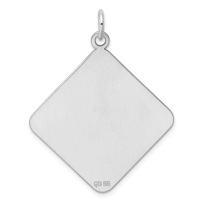TreasureFineJewelers Rings Sterling Silver Rhplt Engraveable Polished FrontSatin Back Disc Charm
