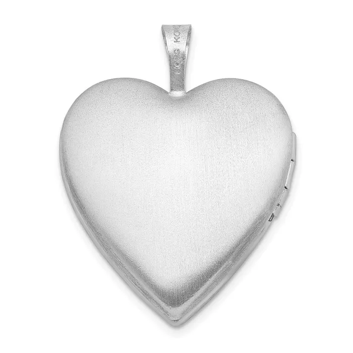TreasureFineJewelers Rings Sterling Silver Rhodiumplated 20mm Floral Border Heart Locket
