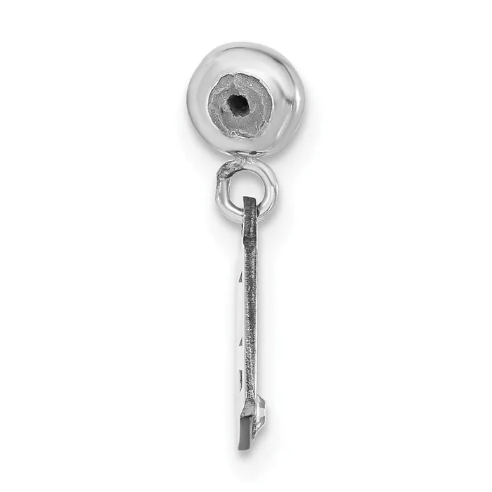 TreasureFineJewelers Rings Sterling Silver Rhodiumplated MeMi Letter E wSwarovski Crystal Charm