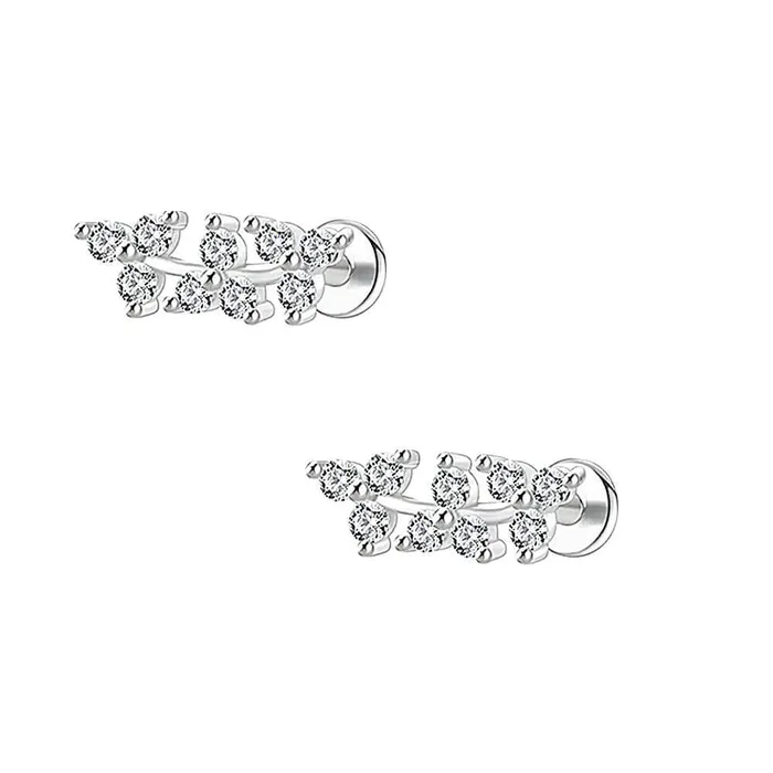 Trendolla Jewelry Earrings 14k Gold Dainty Olive Leaf Flat Back Earrings