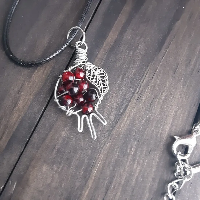 Pomegranate necklace Acrylicplease read style A The Worthy Witch Necklaces