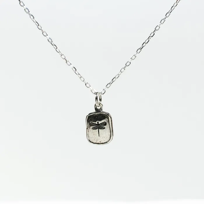 Small Silver Dragonfly Necklace Silver Lotus Necklaces