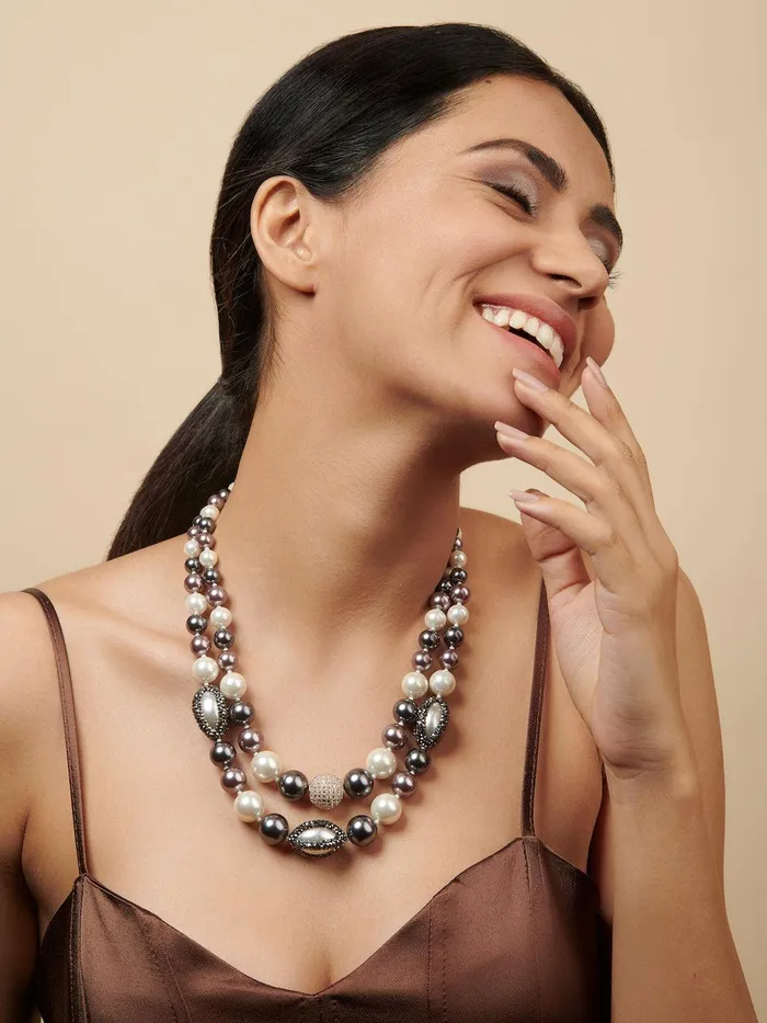 Stone Appeal Double Layered Pearl String Necklace Curio Cottage Necklaces