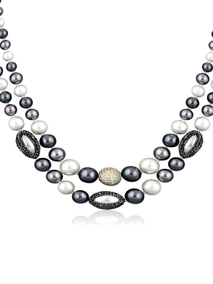 Stone Appeal Double Layered Pearl String Necklace Curio Cottage Necklaces Stone Appeal Double Layered Pearl String Necklace Curio Cottage Necklaces