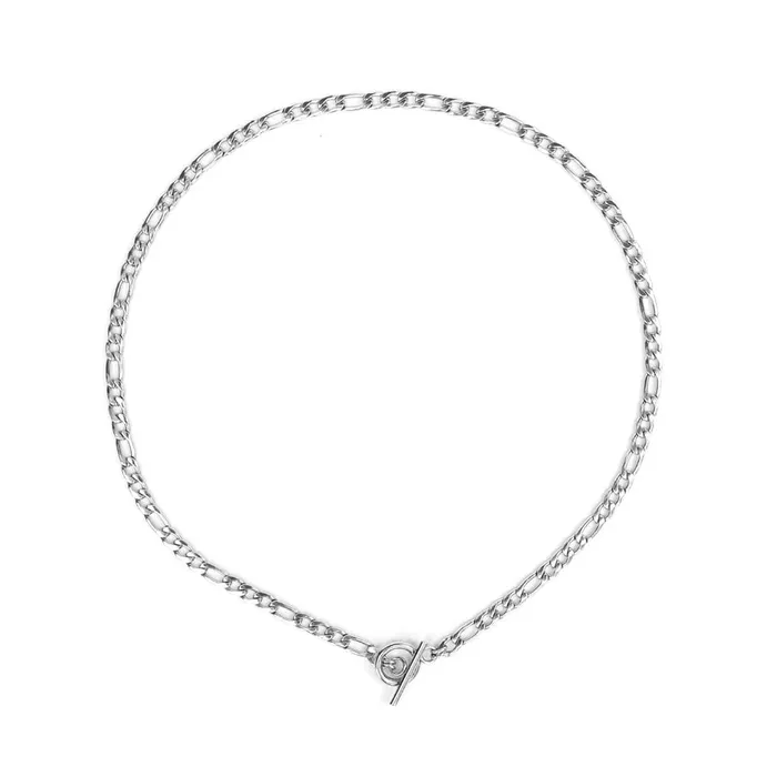 WellDunn Necklaces Figaro Silver Necklace