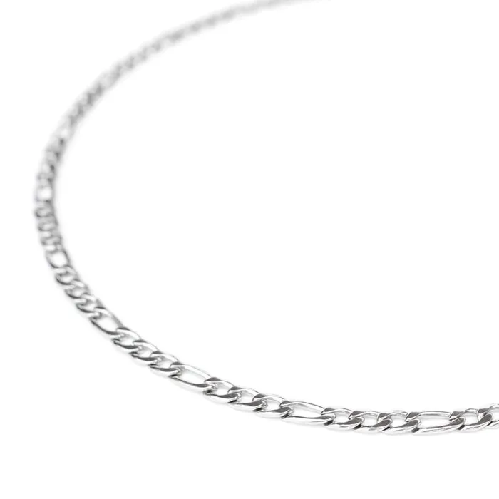 WellDunn Necklaces Figaro Silver Necklace
