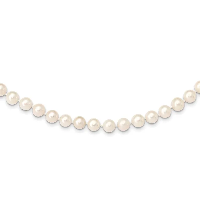 14k 78mm White Near Round Freshwater Cultured Pearl NecklaceWBCWPN07016 WB Choice Jewelry Necklaces
