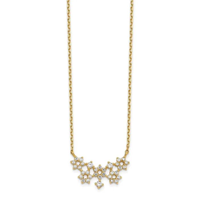 14K CZ Cluster with 2IN EXT NecklaceWBCSF279018 WB Choice Jewelry Necklaces