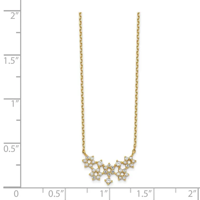 14K CZ Cluster with 2IN EXT NecklaceWBCSF279018 WB Choice Jewelry Necklaces 14K CZ Cluster with 2IN EXT NecklaceWBCSF279018 WB Choice Jewelry Necklaces