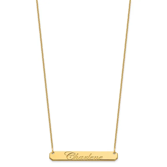 14K Medium Polished Edwardian Script Bar NecklaceWBCXNA1220Y WB Choice Jewelry Necklaces 14K Medium Polished Edwardian Script Bar NecklaceWBCXNA1220Y WB Choice Jewelry Necklaces
