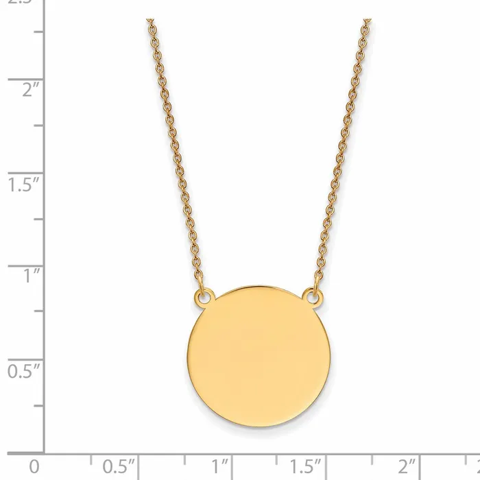 14k Plain 027 Gauge Circular Engravable Disc 18in NecklaceWBCXM6252718 WB Choice Jewelry Necklaces 14k Plain 027 Gauge Circular Engravable Disc 18in NecklaceWBCXM6252718 WB Choice Jewelry Necklaces