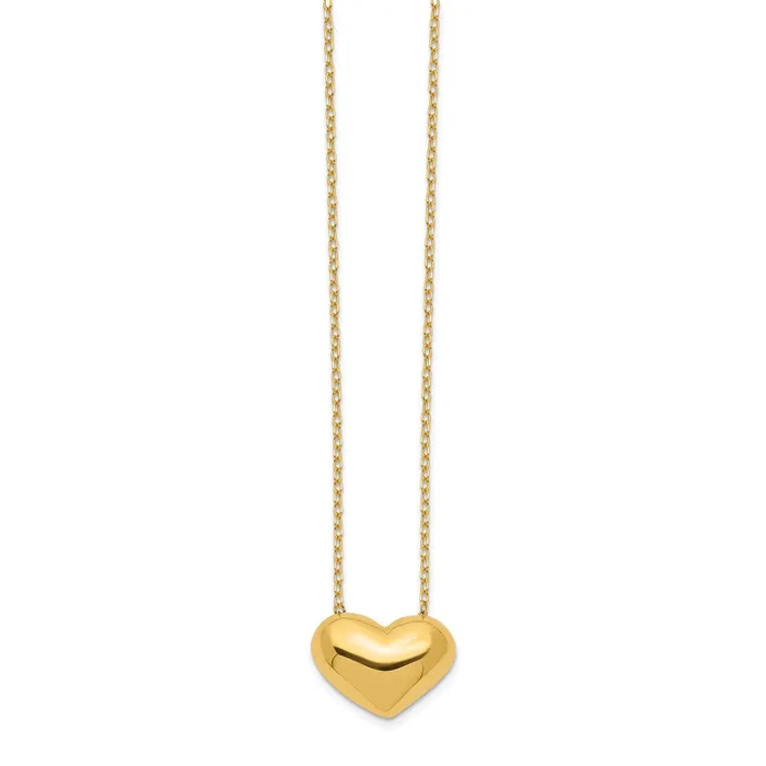 14k Polished Puffed Heart 18in NecklaceWBCSF252718 WB Choice Jewelry Necklaces