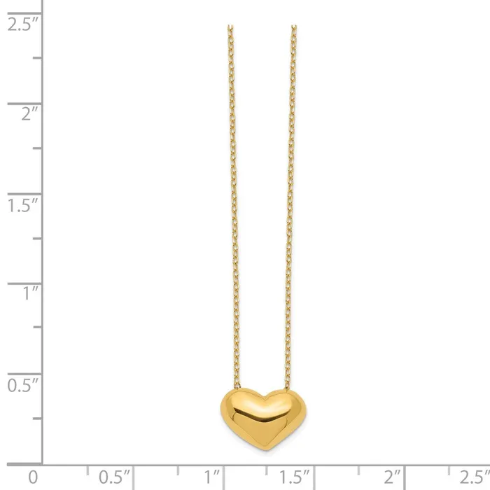 14k Polished Puffed Heart 18in NecklaceWBCSF252718 WB Choice Jewelry Necklaces 14k Polished Puffed Heart 18in NecklaceWBCSF252718 WB Choice Jewelry Necklaces