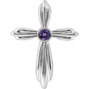 Necklaces Platinum Amethyst Cross Pendant R42369697PSTWBC WB Choice Jewelry