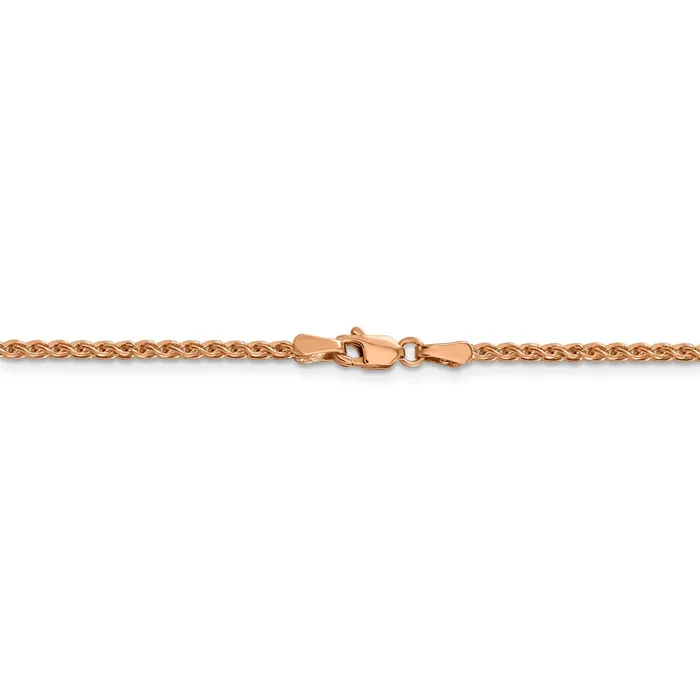 Necklaces WB Choice Jewelry 14k Rose Gold 18mm DC Spiga ChainWBCRSC3716 Necklaces WB Choice Jewelry 14k Rose Gold 18mm DC Spiga ChainWBCRSC3716