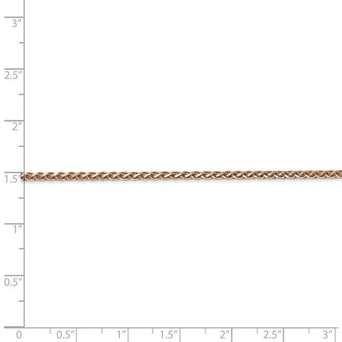 Necklaces WB Choice Jewelry 14k Rose Gold 18mm DC Spiga ChainWBCRSC3716 Necklaces WB Choice Jewelry 14k Rose Gold 18mm DC Spiga ChainWBCRSC3716
