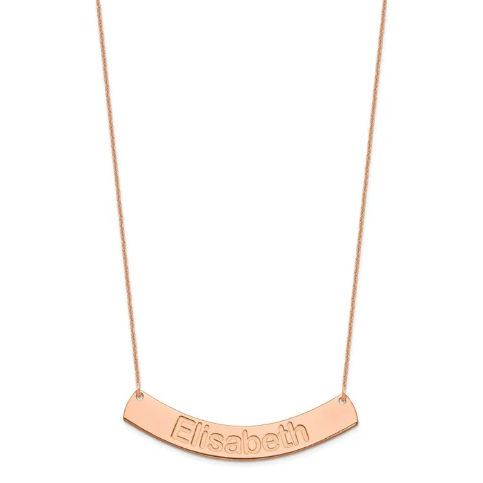 Necklaces WB Choice Jewelry 14K Rose Gold Large Polished Curved Arial Rounded Bar NecklaceWBCXNA1244R Necklaces WB Choice Jewelry 14K Rose Gold Large Polished Curved Arial Rounded Bar NecklaceWBCXNA1244R