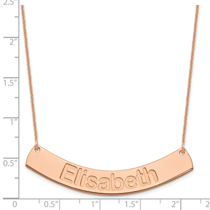 Necklaces WB Choice Jewelry 14K Rose Gold Large Polished Curved Arial Rounded Bar NecklaceWBCXNA1244R Necklaces WB Choice Jewelry 14K Rose Gold Large Polished Curved Arial Rounded Bar NecklaceWBCXNA1244R