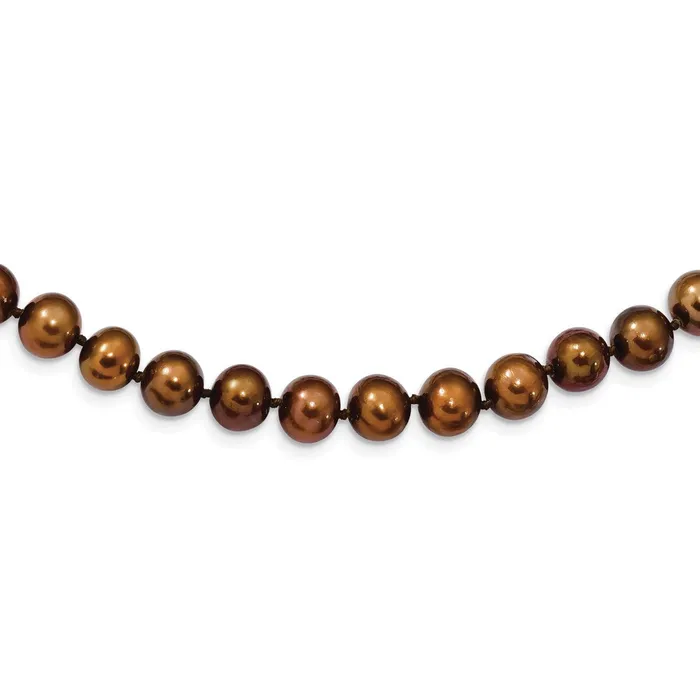 Necklaces WB Choice Jewelry Sterling Silver Rhodium 89mm Coffee FWC Pearl NecklaceWBCQH515928