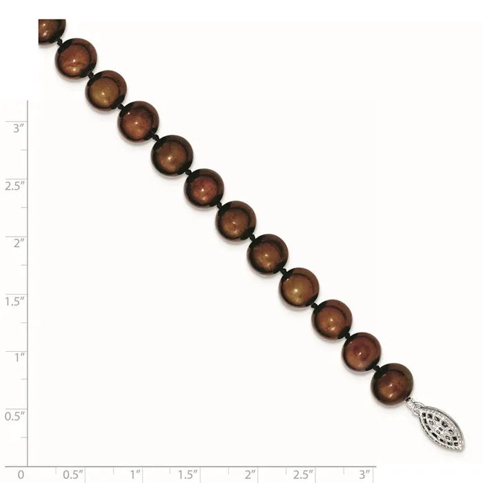 Necklaces WB Choice Jewelry Sterling Silver Rhodium 89mm Coffee FWC Pearl NecklaceWBCQH515928 Necklaces WB Choice Jewelry Sterling Silver Rhodium 89mm Coffee FWC Pearl NecklaceWBCQH515928