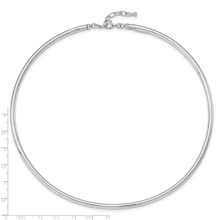 Sterling Silver Rhodiumplate 16inch w2in ext Polished Neck Collar NecklaceWBCQH36118 WB Choice Jewelry Necklaces Sterling Silver Rhodiumplate 16inch w2in ext Polished Neck Collar NecklaceWBCQH36118 WB Choice Jewelry Necklaces