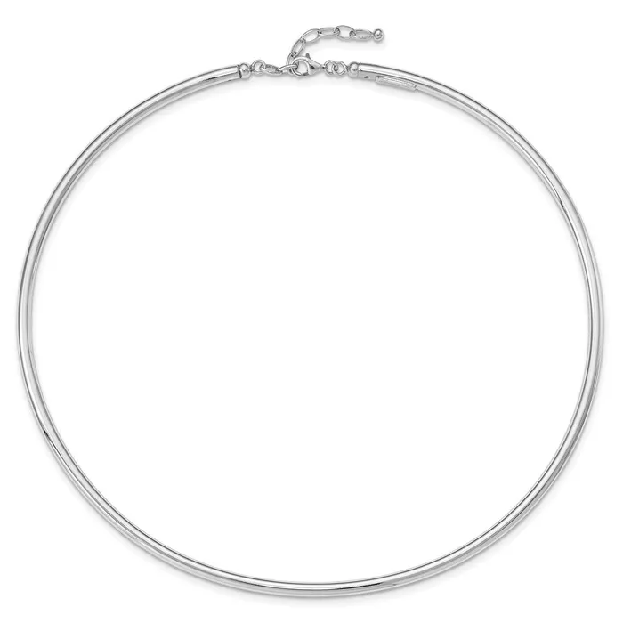 Sterling Silver Rhodiumplate 16inch w2in ext Polished Neck Collar NecklaceWBCQH36118 WB Choice Jewelry Necklaces Sterling Silver Rhodiumplate 16inch w2in ext Polished Neck Collar NecklaceWBCQH36118 WB Choice Jewelry Necklaces