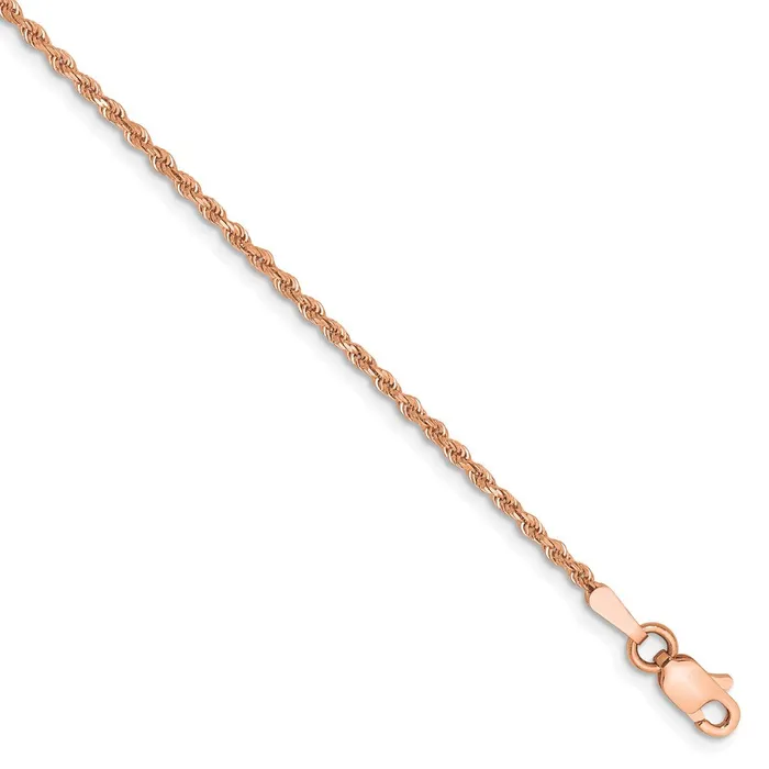 WB Choice Jewelry Necklaces 14k Rose Gold 150mm DC Rope with Lobster Clasp ChainWBC012R8