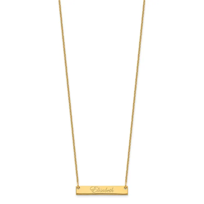WB Choice Jewelry Necklaces 14K Small Polished Edwardian Script Bar NecklaceWBCXNA640Y WB Choice Jewelry Necklaces 14K Small Polished Edwardian Script Bar NecklaceWBCXNA640Y