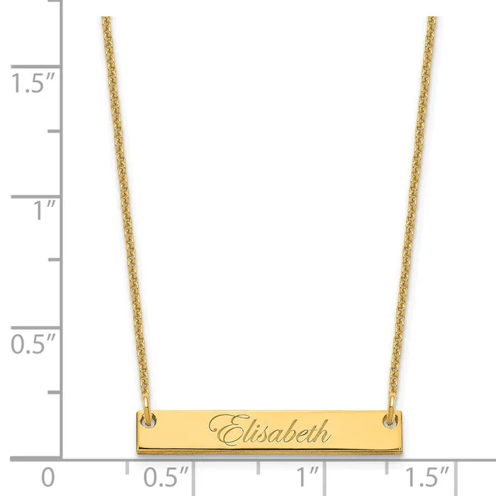 WB Choice Jewelry Necklaces 14K Small Polished Edwardian Script Bar NecklaceWBCXNA640Y WB Choice Jewelry Necklaces 14K Small Polished Edwardian Script Bar NecklaceWBCXNA640Y