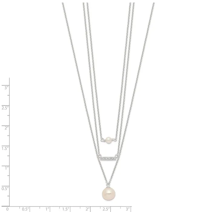 WB Choice Jewelry Necklaces Sterling Silver Multi Strand CZ and Glass Pearl NecklaceWBCQH566518 WB Choice Jewelry Necklaces Sterling Silver Multi Strand CZ and Glass Pearl NecklaceWBCQH566518
