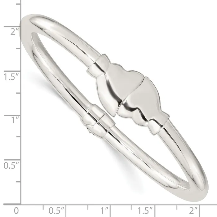 WB Choice Jewelry Necklaces Sterling Silver Polished Heart I LOVE YOU Inside Clasp Hinged BangleWBCQB1404 WB Choice Jewelry Necklaces Sterling Silver Polished Heart I LOVE YOU Inside Clasp Hinged BangleWBCQB1404