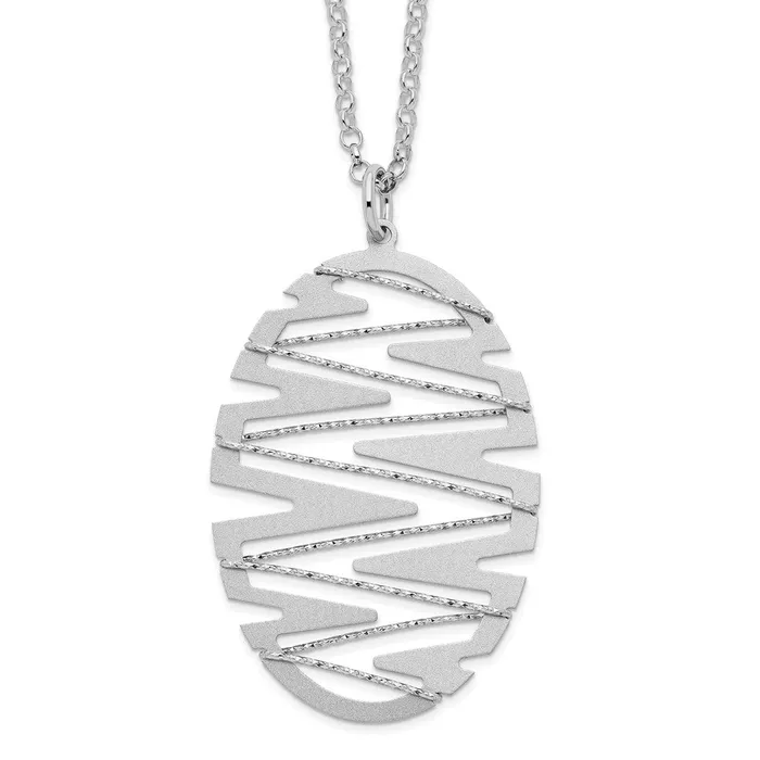 WB Choice Jewelry Necklaces Sterling Silver Rhodiumplated Satin DC NecklaceWBCQG380618