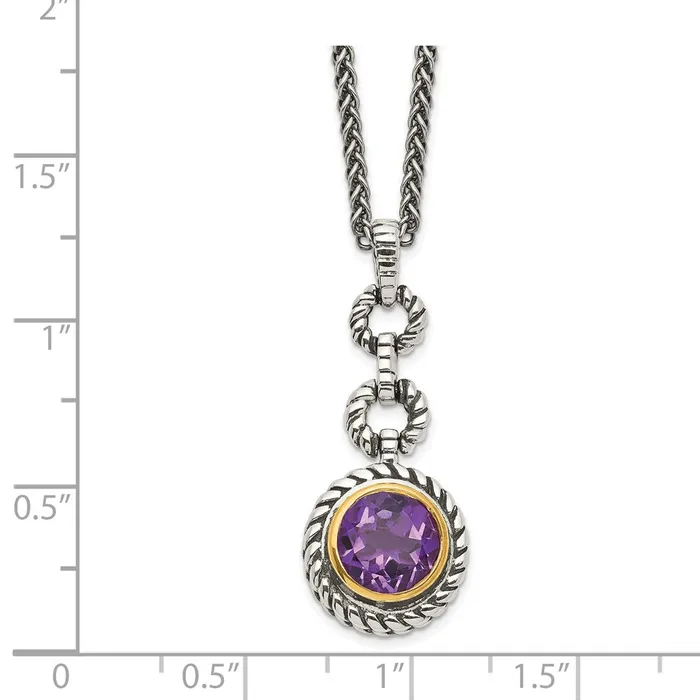 WB Choice Jewelry Necklaces Sterling Silver wGoldtone Flash GP Amethyst NecklaceWBCQTC40 WB Choice Jewelry Necklaces Sterling Silver wGoldtone Flash GP Amethyst NecklaceWBCQTC40