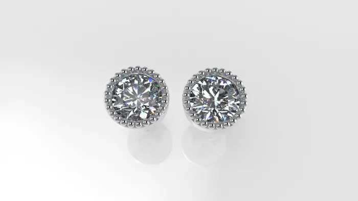 Jcm 21 jewelry Earrings 14k Earrings with 2 DIAMONDS 200ct VS1 STT Bezel with FILIGREE Push Back