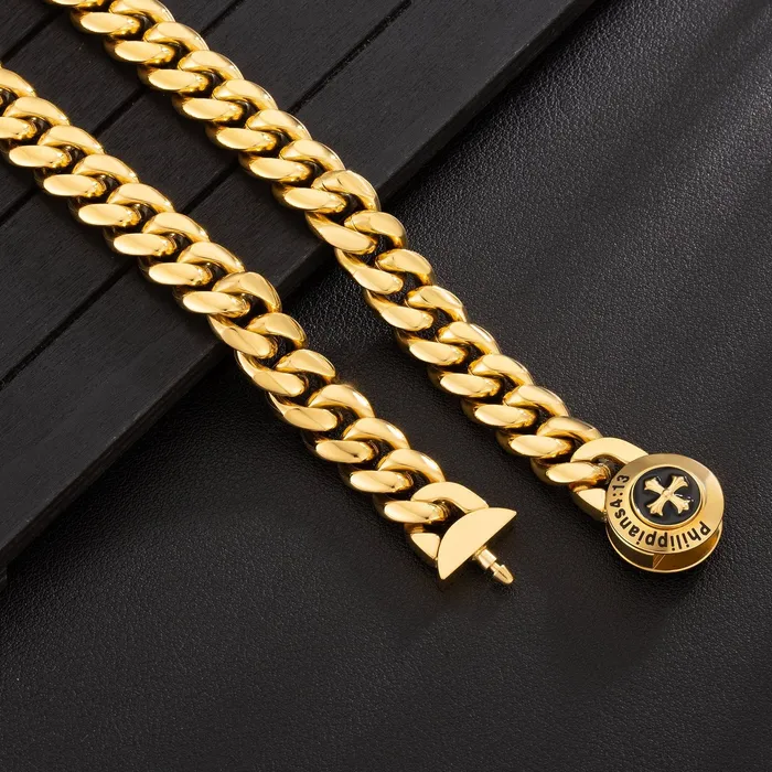 KRKC PreStyled Sets The Strength 12mm Cuban Link Chain in 18K Gold Plated