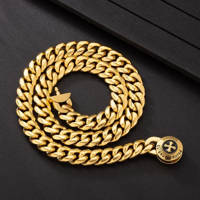 KRKC PreStyled Sets The Strength 12mm Cuban Link Chain in 18K Gold Plated