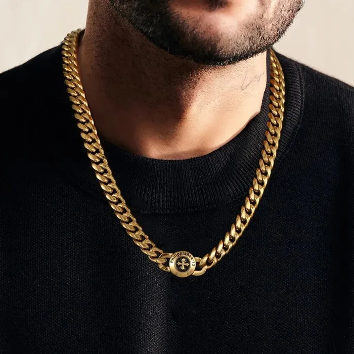 KRKC PreStyled Sets The Strength 12mm Cuban Link Chain in 18K Gold Plated