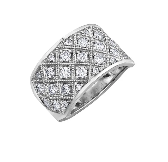 Rings Diamond Envy 10kt White Gold 100cttw Diamond Milled Edges Ring