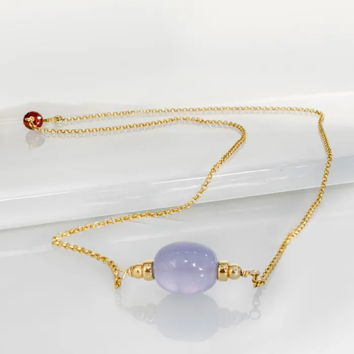 Lavender Chalcedony Necklace Elisa Ilana Necklaces